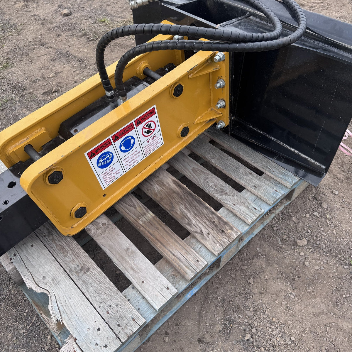 Breaker housing with manufacturer safety and warning decals