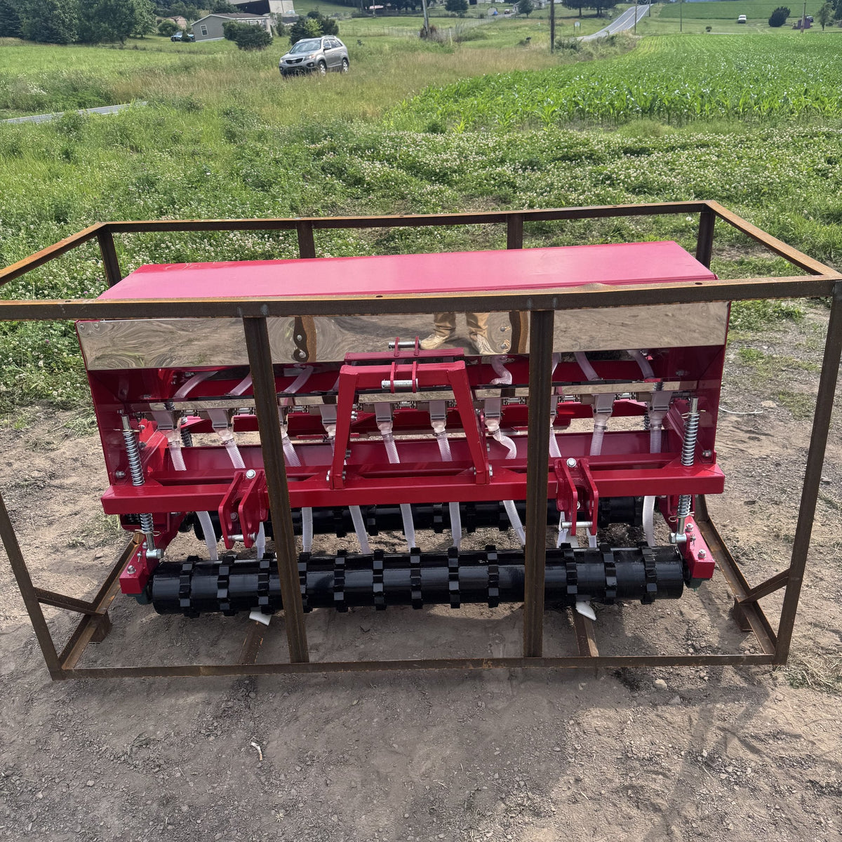 72 inch skid steer no till drill and seeder, full view