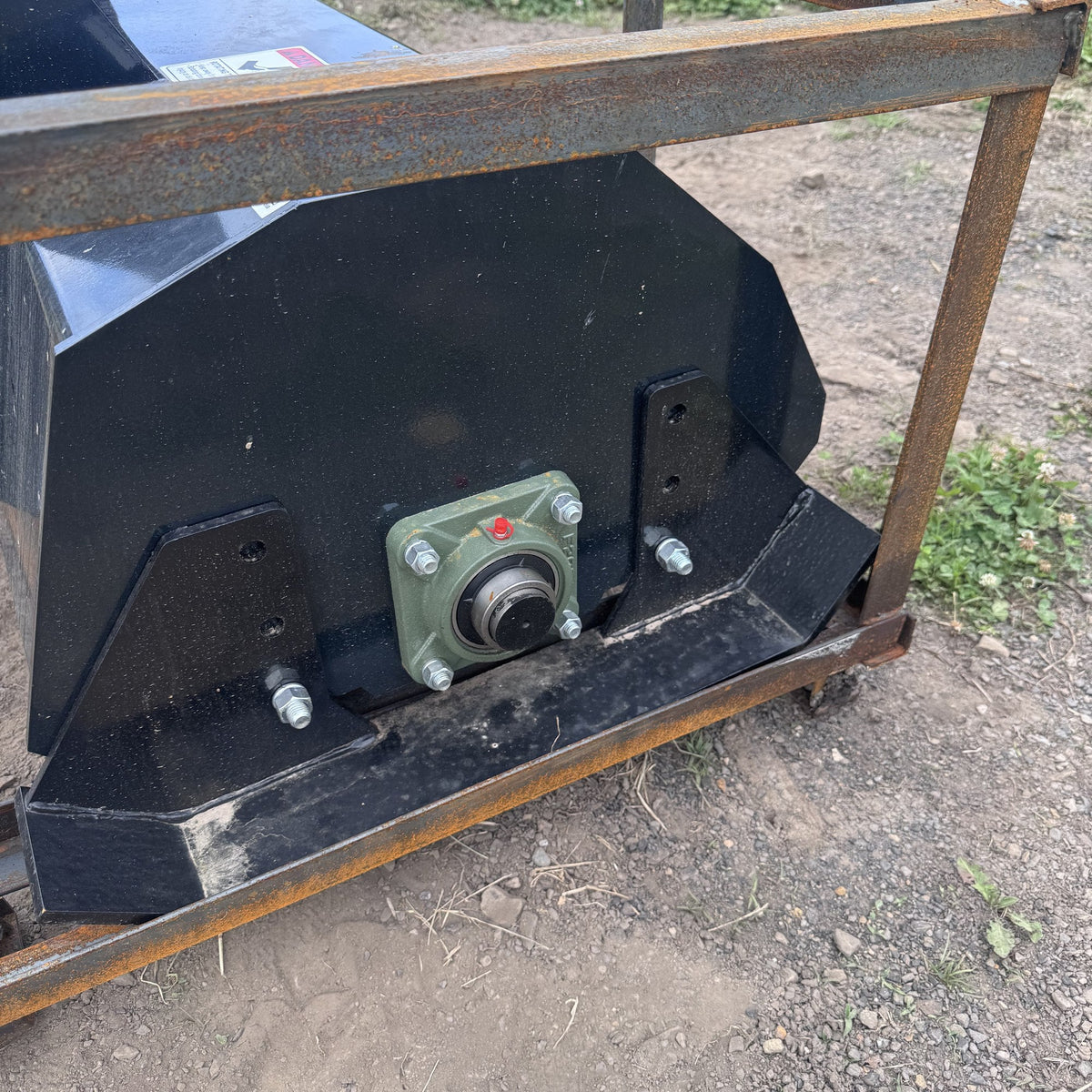 Rotor end bearing on the rototiller